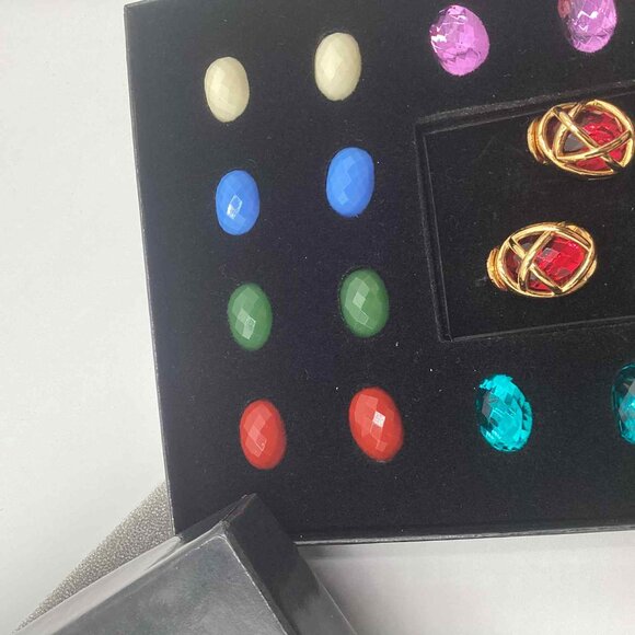 Joan Rivers Classics Collection Interchangeable Earrings Set – 12 Faceted Stones - Picture 6 of 10